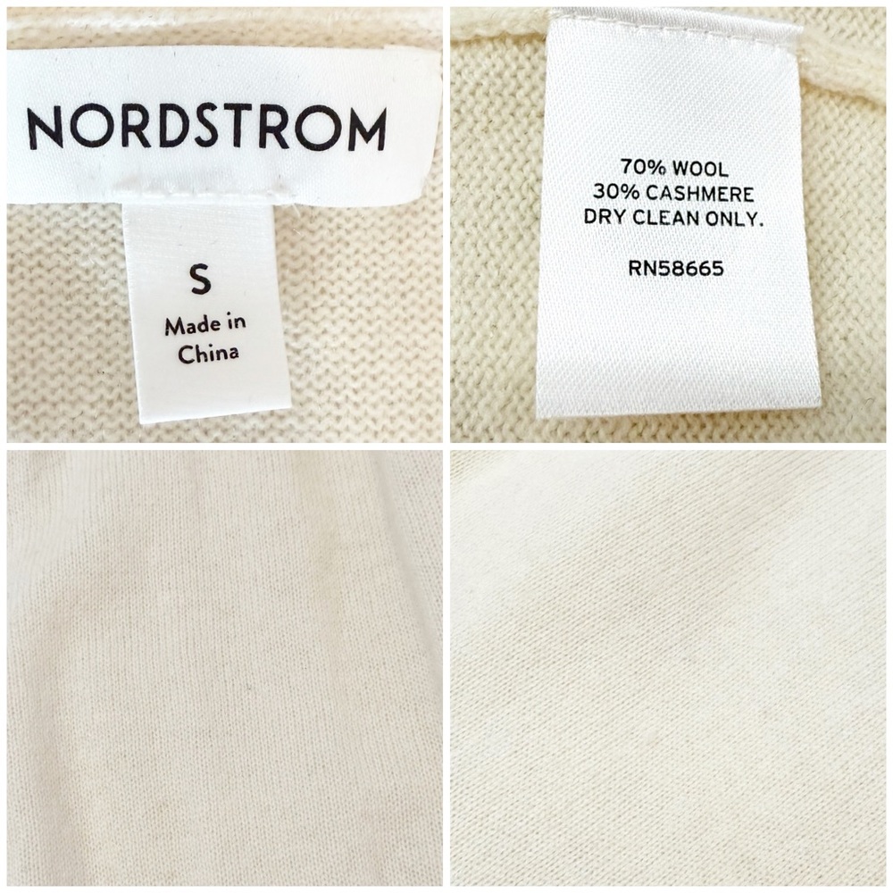 Nordstrom Long Open Front Wool & Cashmere Cardigan S - Picture 9 of 9